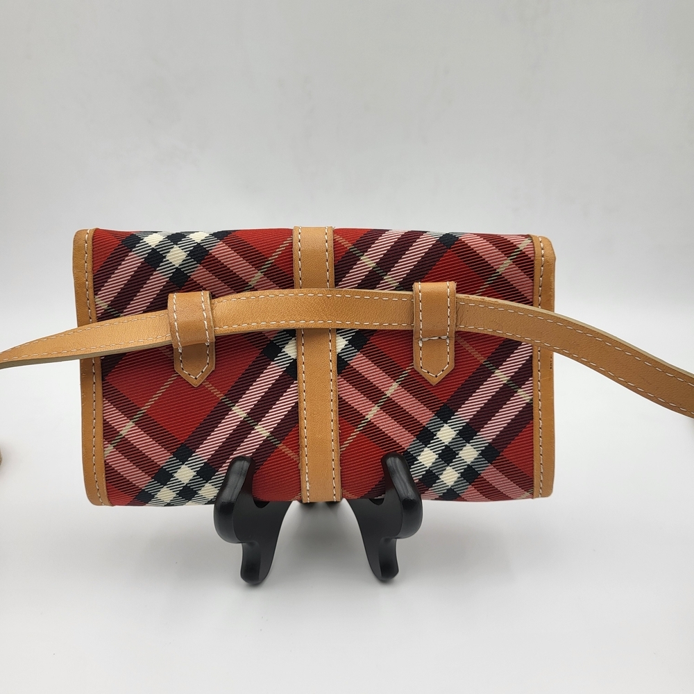 Burberry Nova Check Blue Label Waist Crossbody Bag Canvas Red..Authentic.. - Picture 2 of 16